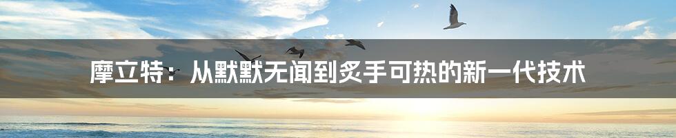 摩立特：从默默无闻到炙手可热的新一代技术