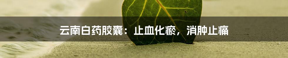 云南白药胶囊：止血化瘀，消肿止痛