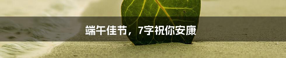 端午佳节，7字祝你安康