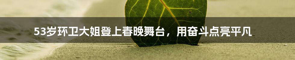 53岁环卫大姐登上春晚舞台，用奋斗点亮平凡