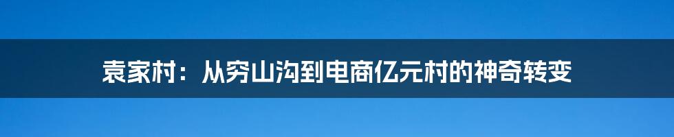 袁家村：从穷山沟到电商亿元村的神奇转变