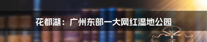 花都湖：广州东部一大网红湿地公园