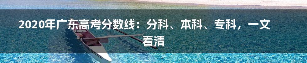 2020年广东高考分数线：分科、本科、专科，一文看清