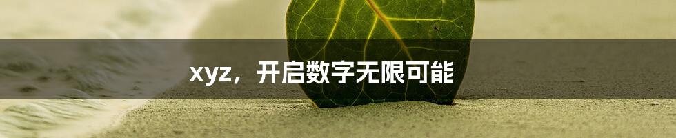 xyz，开启数字无限可能