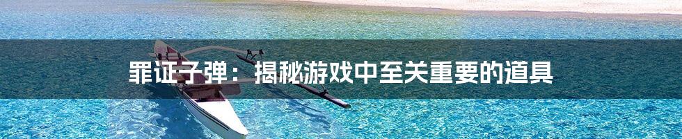 罪证子弹：揭秘游戏中至关重要的道具