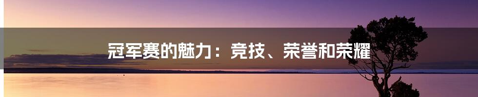 冠军赛的魅力：竞技、荣誉和荣耀