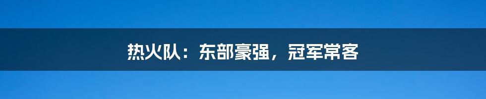 热火队：东部豪强，冠军常客