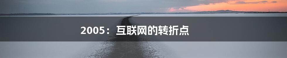 2005：互联网的转折点