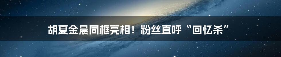 胡夏金晨同框亮相！粉丝直呼“回忆杀”