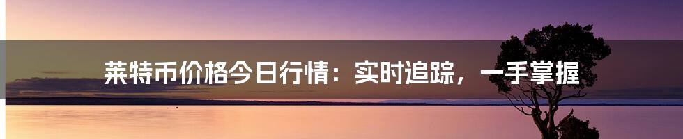 莱特币价格今日行情：实时追踪，一手掌握