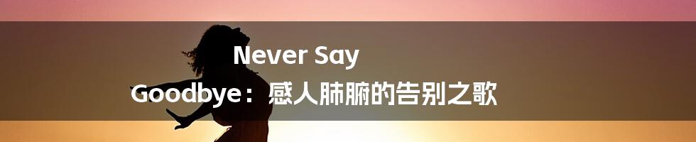 Never Say Goodbye：感人肺腑的告别之歌