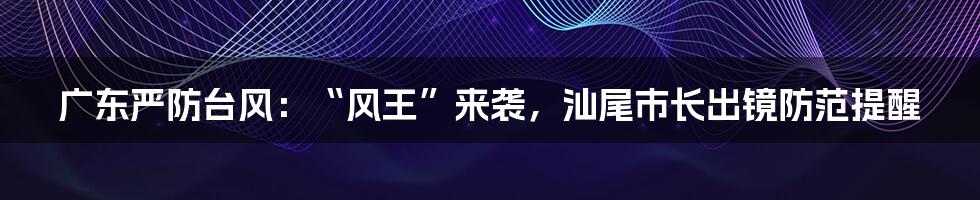 广东严防台风：“风王”来袭，汕尾市长出镜防范提醒