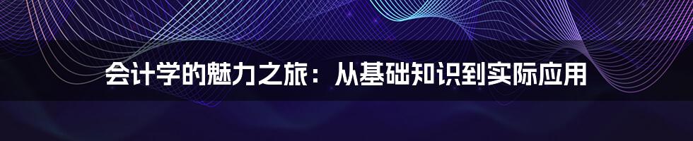 会计学的魅力之旅：从基础知识到实际应用