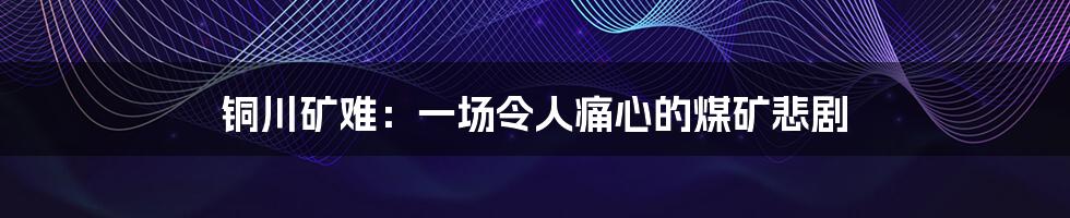 铜川矿难：一场令人痛心的煤矿悲剧