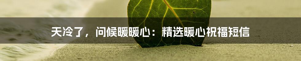 天冷了，问候暖暖心：精选暖心祝福短信