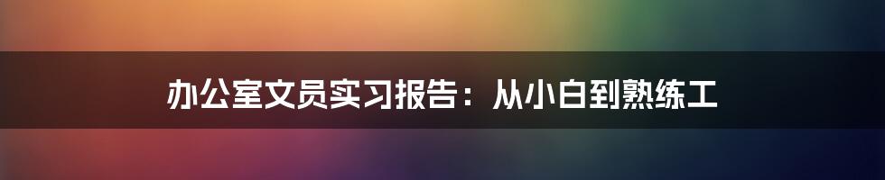 办公室文员实习报告：从小白到熟练工