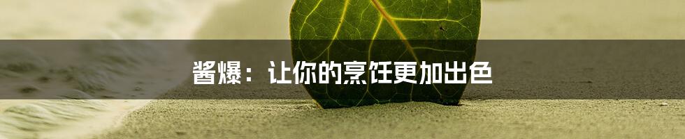 酱爆：让你的烹饪更加出色