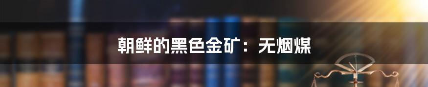 朝鲜的黑色金矿：无烟煤