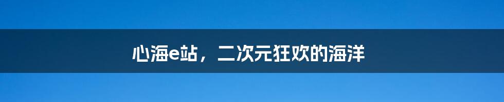 心海e站，二次元狂欢的海洋