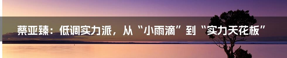 蔡亚臻：低调实力派，从“小雨滴”到“实力天花板”