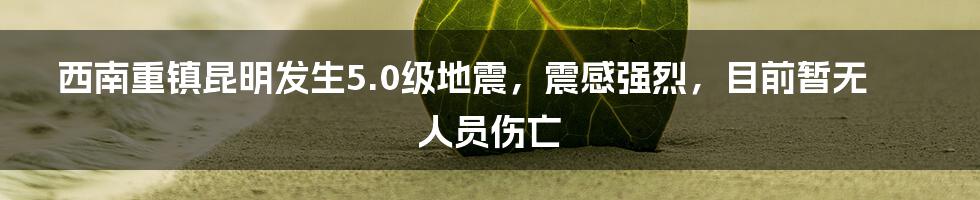 西南重镇昆明发生5.0级地震，震感强烈，目前暂无人员伤亡