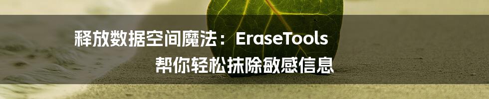 释放数据空间魔法：EraseTools 帮你轻松抹除敏感信息