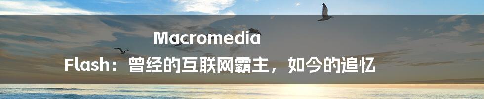 Macromedia Flash：曾经的互联网霸主，如今的追忆