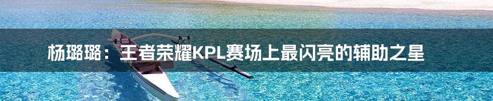 杨璐璐：王者荣耀KPL赛场上最闪亮的辅助之星