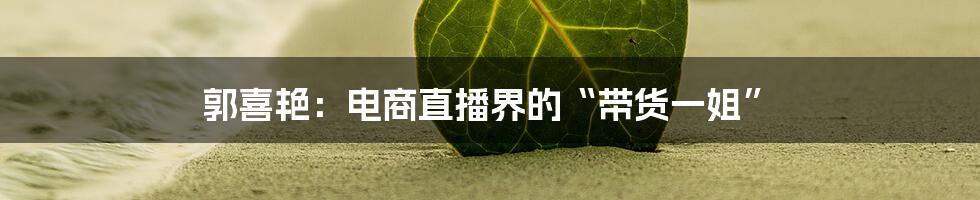 郭喜艳：电商直播界的“带货一姐”