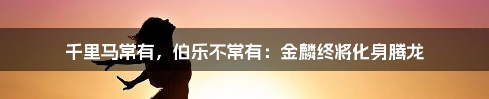 千里马常有，伯乐不常有：金麟终将化身腾龙