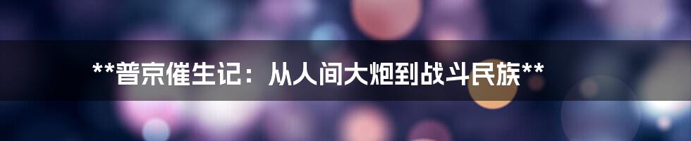 **普京催生记：从人间大炮到战斗民族**