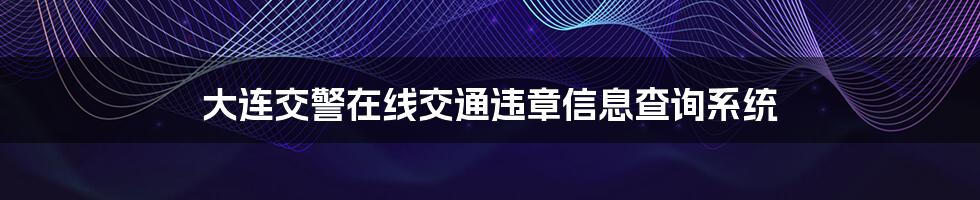 大连交警在线交通违章信息查询系统