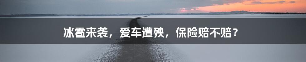 冰雹来袭，爱车遭殃，保险赔不赔？