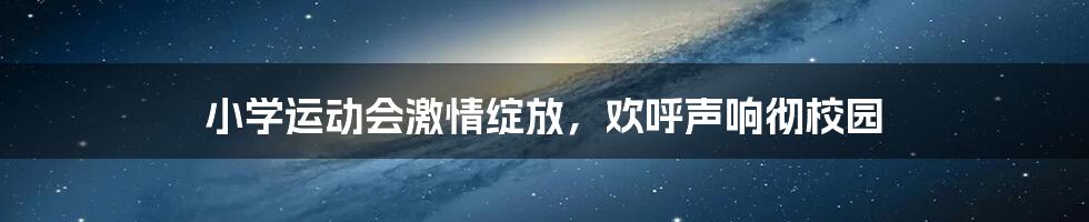 小学运动会激情绽放，欢呼声响彻校园