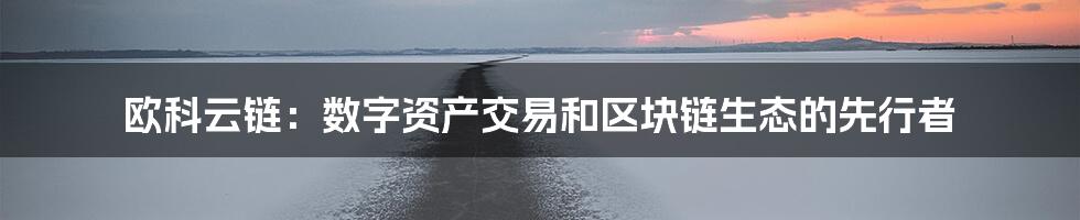 欧科云链：数字资产交易和区块链生态的先行者