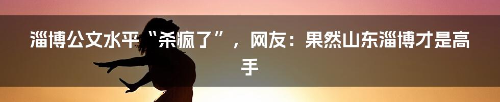 淄博公文水平“杀疯了”，网友：果然山东淄博才是高手