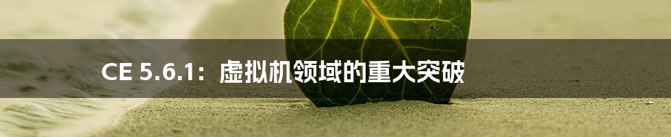 CE 5.6.1：虚拟机领域的重大突破