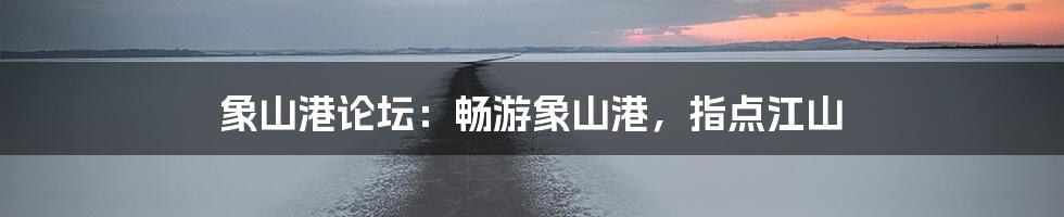 象山港论坛：畅游象山港，指点江山