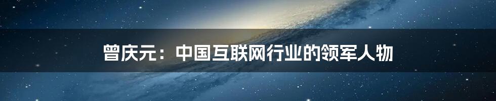 曾庆元：中国互联网行业的领军人物