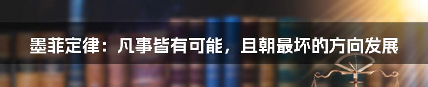 墨菲定律：凡事皆有可能，且朝最坏的方向发展