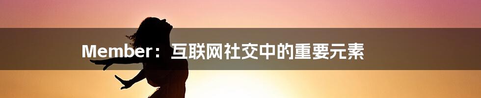 Member：互联网社交中的重要元素