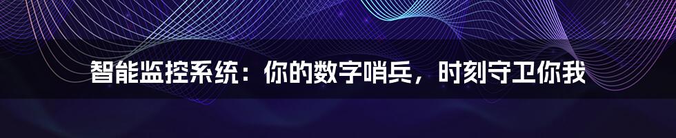 智能监控系统：你的数字哨兵，时刻守卫你我