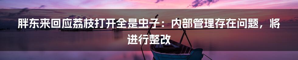 胖东来回应荔枝打开全是虫子：内部管理存在问题，将进行整改