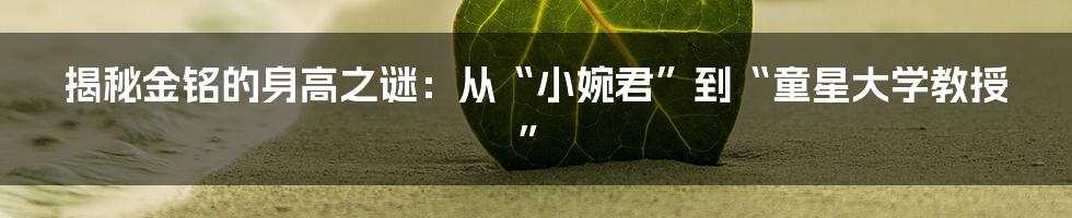 揭秘金铭的身高之谜：从“小婉君”到“童星大学教授”