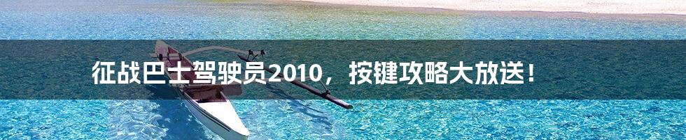 征战巴士驾驶员2010，按键攻略大放送！