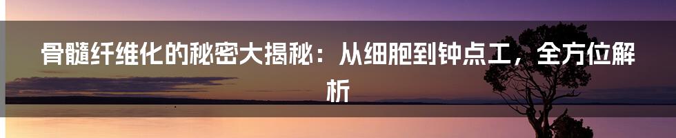 骨髓纤维化的秘密大揭秘：从细胞到钟点工，全方位解析