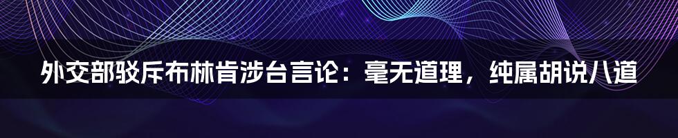 外交部驳斥布林肯涉台言论：毫无道理，纯属胡说八道