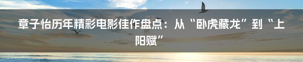 章子怡历年精彩电影佳作盘点：从“卧虎藏龙”到“上阳赋”