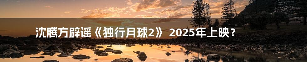 沈腾方辟谣《独行月球2》 2025年上映？