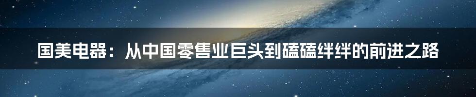 国美电器：从中国零售业巨头到磕磕绊绊的前进之路